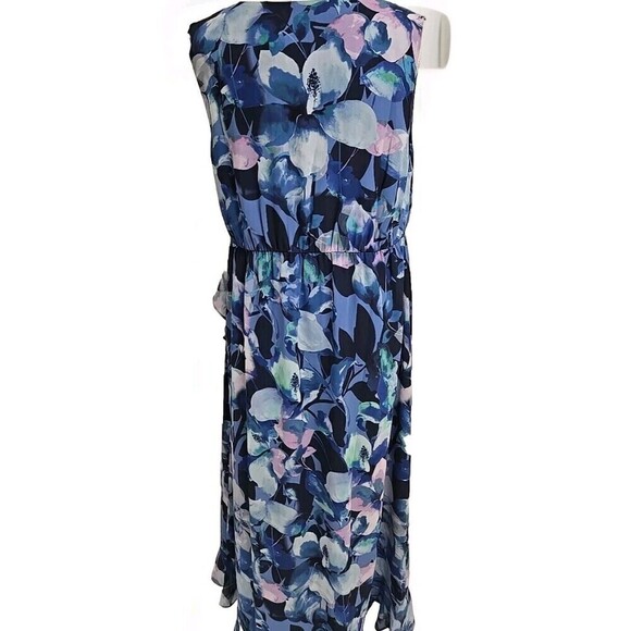 Soft Surroundings Ashlyn Maxi Dress Purple Floeal Elastic Waist Women’s Size L - Picture 5 of 10